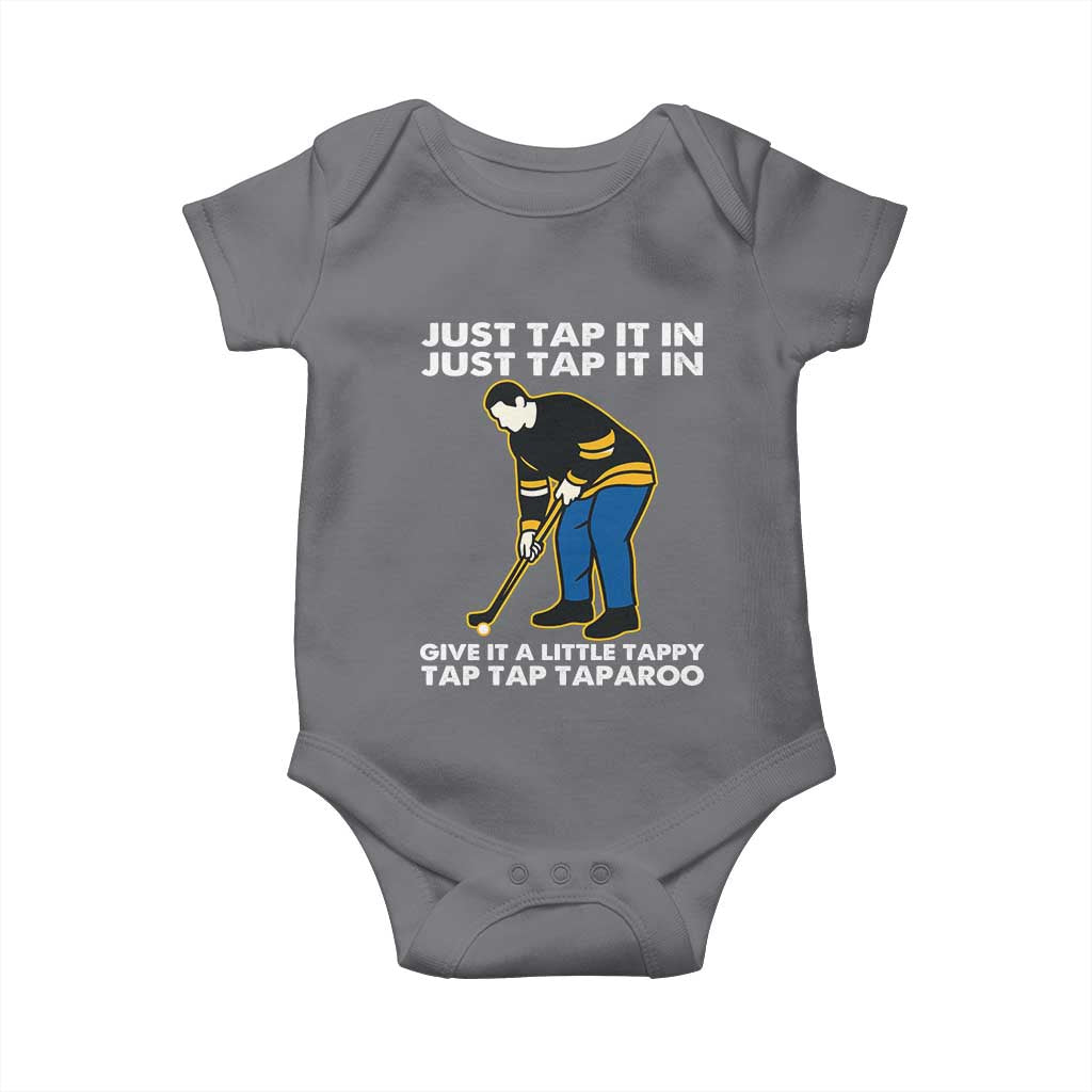 Just Tap It In Funny Golfer Baby Onesie Tappy Tap Taparoo Putting Golfing Humor Retro Golf Lover TS02 Charcoal Print Your Wear
