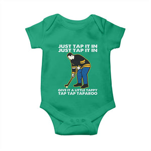 Just Tap It In Funny Golfer Baby Onesie Tappy Tap Taparoo Putting Golfing Humor Retro Golf Lover TS02 Irish Green Print Your Wear