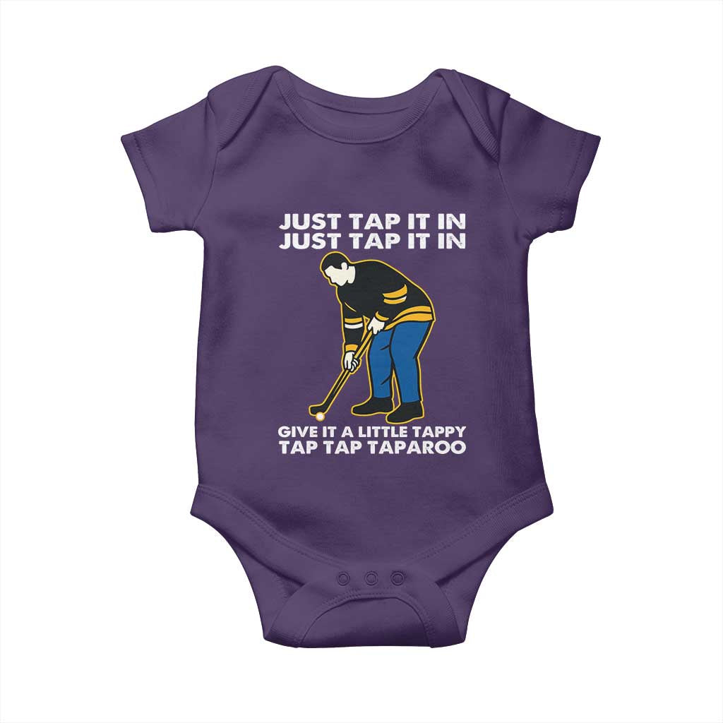 Just Tap It In Funny Golfer Baby Onesie Tappy Tap Taparoo Putting Golfing Humor Retro Golf Lover TS02 Purple Print Your Wear