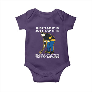 Just Tap It In Funny Golfer Baby Onesie Tappy Tap Taparoo Putting Golfing Humor Retro Golf Lover TS02 Purple Print Your Wear
