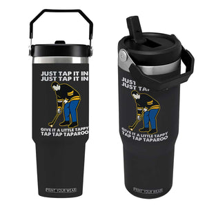 Just Tap It In Funny Golfer Flip Straw Tumbler Tappy Tap Taparoo Putting Golfing Humor Retro Golf Lover TS02 One Size: 30 oz Black Print Your Wear