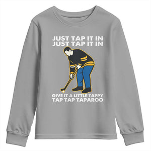 Just Tap It In Funny Golfer Youth Sweatshirt Tappy Tap Taparoo Putting Golfing Humor Retro Golf Lover TS02 Sport Gray Print Your Wear