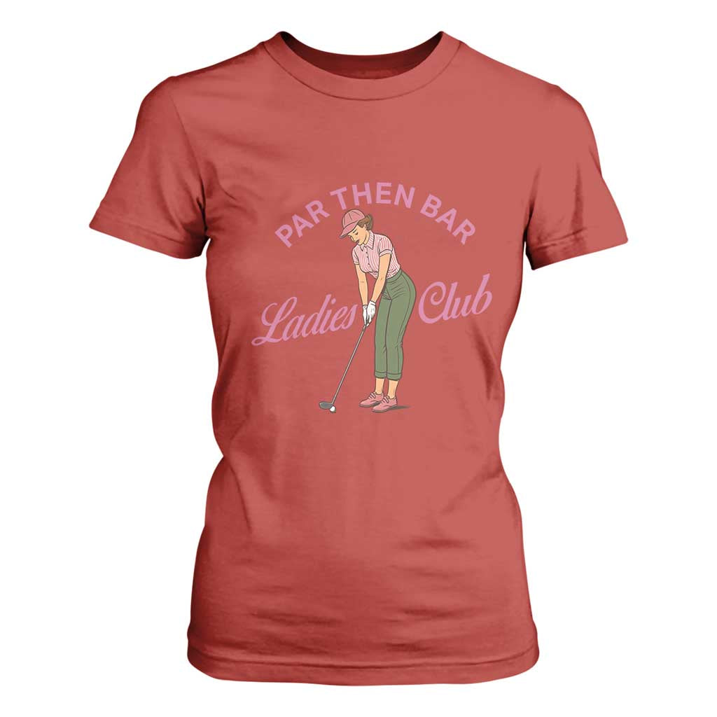 Par Then Bar Ladies Club Vintage T Shirt For Women Retro Womens Golfing 19th Hole Humor Preppy Country TS02 Red Print Your Wear