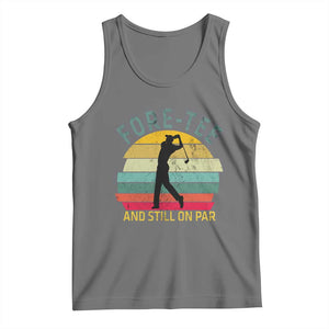 Fore-Tee And Still On Par Funny 40th Birthday Golf Tank Top Milestone Birthday Gift for Golfers Retro Sporty TS02 Black Heather Print Your Wear