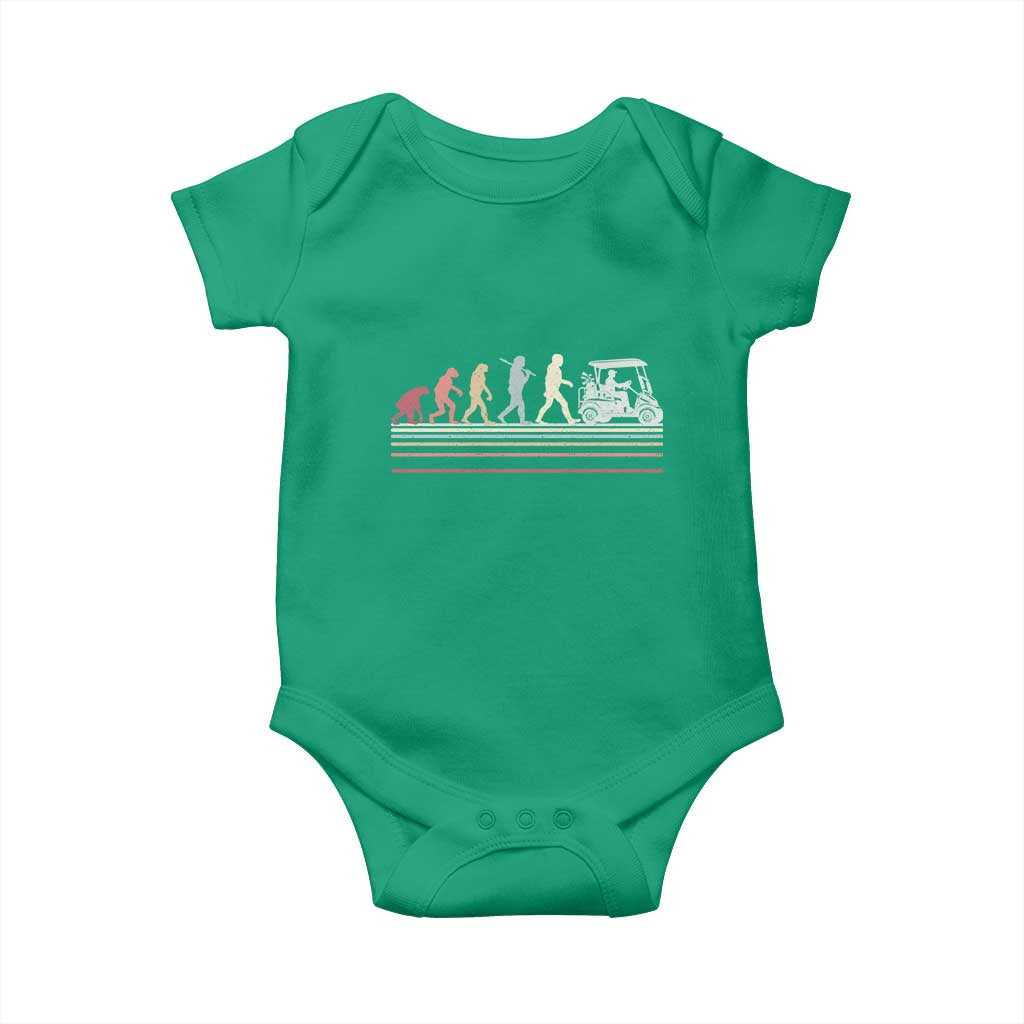 Funny Evolution Of Man To Golf Cart Baby Onesie Vintage Retro Golfing Sports History Gift for Golfers Dads TS02 Irish Green Print Your Wear