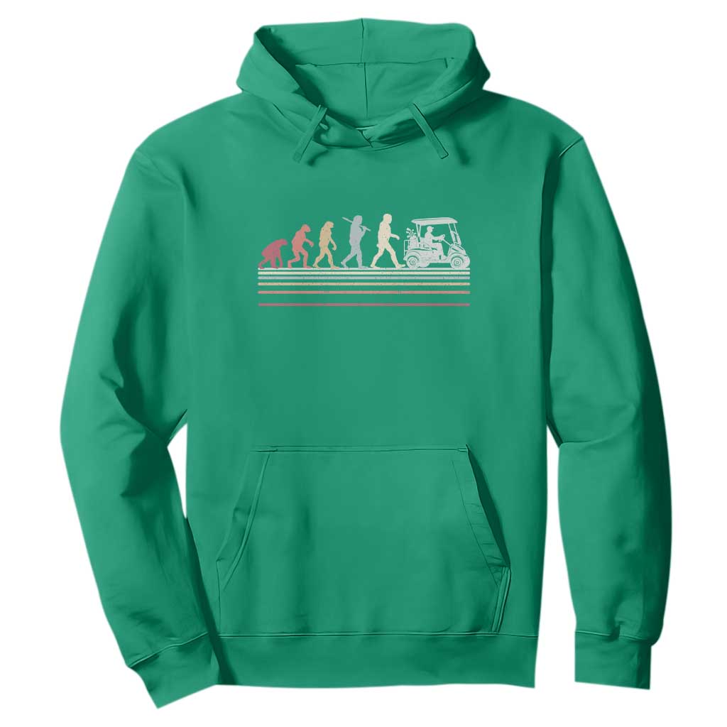 Funny Evolution Of Man To Golf Cart Hoodie Vintage Retro Golfing Sports History Gift for Golfers Dads TS02 Irish Green Print Your Wear
