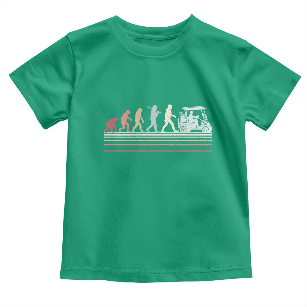 Funny Evolution Of Man To Golf Cart Toddler T Shirt Vintage Retro Golfing Sports History Gift for Golfers Dads TS02 Irish Green Print Your Wear