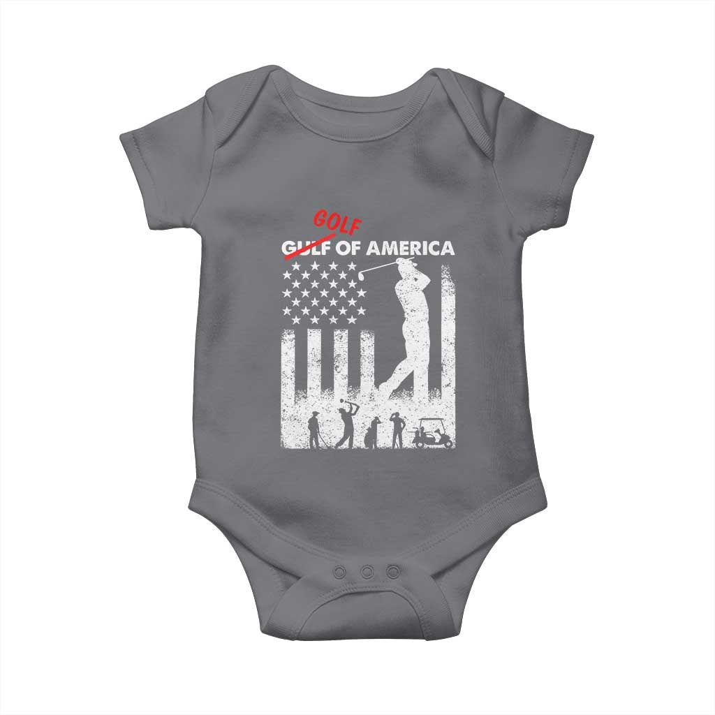 Golf Of America Patriotic USA Flag Baby Onesie Funny Golfing Pun American Sports Gift for Patriotic Golfers n Dads TS02 Charcoal Print Your Wear