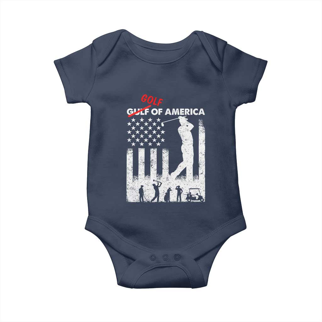 Golf Of America Patriotic USA Flag Baby Onesie Funny Golfing Pun American Sports Gift for Patriotic Golfers n Dads TS02 Navy Print Your Wear