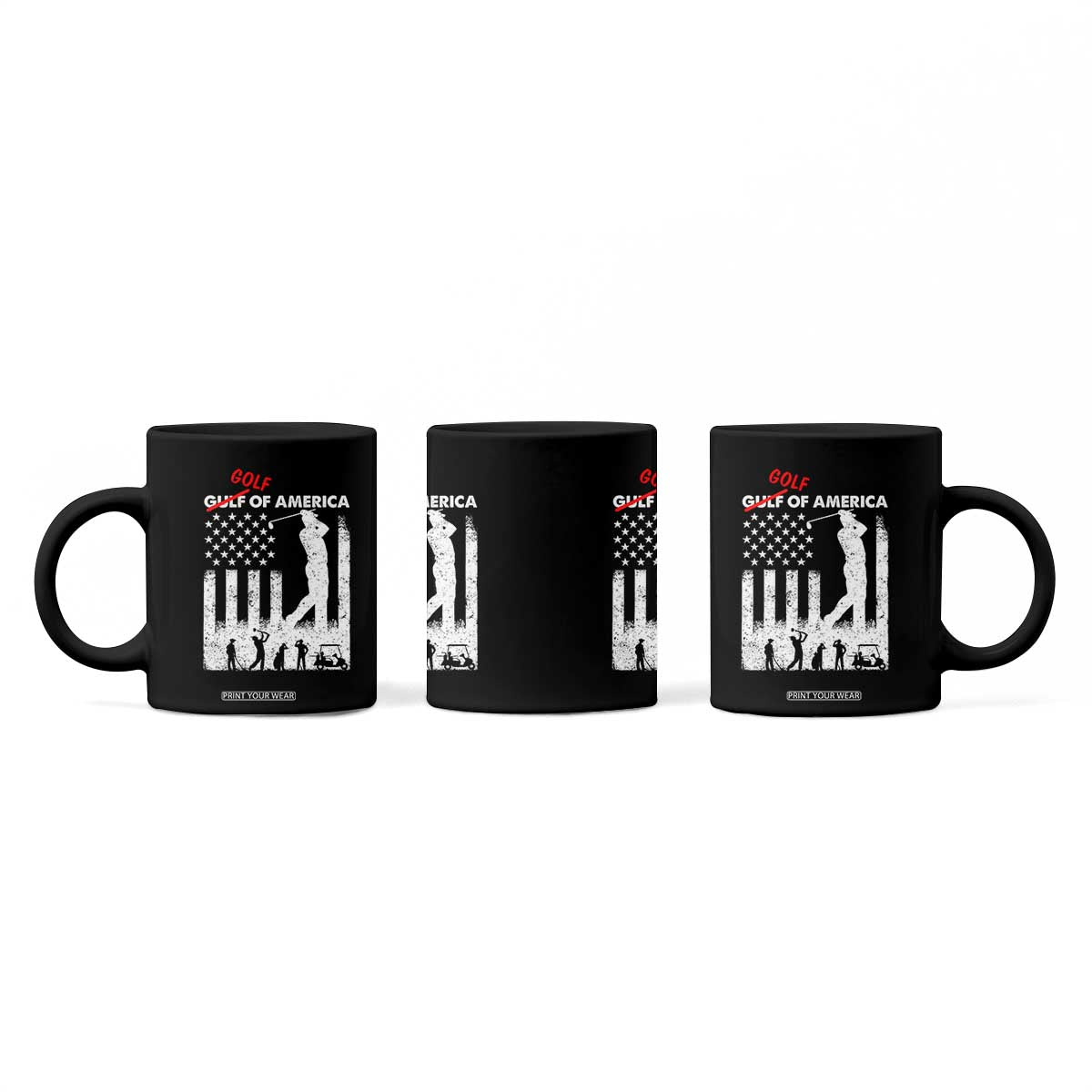 Golf Of America Patriotic USA Flag Coffee Mug Funny Golfing Pun American Sports Gift for Patriotic Golfers n Dads TS02 Print Your Wear