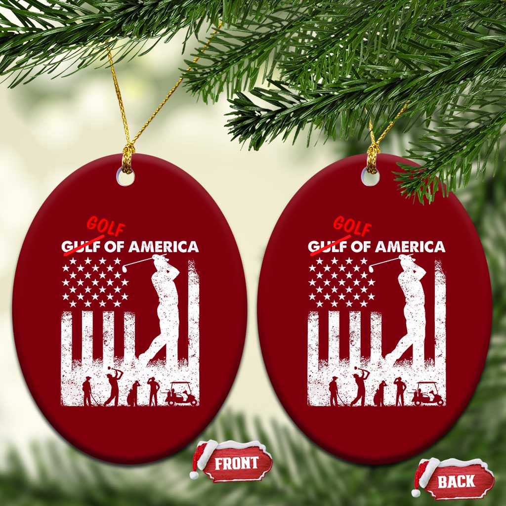 Golf Of America Patriotic USA Flag Ceramic Ornament Funny Golfing Pun American Sports Gift for Patriotic Golfers n Dads TS02 Print Your Wear