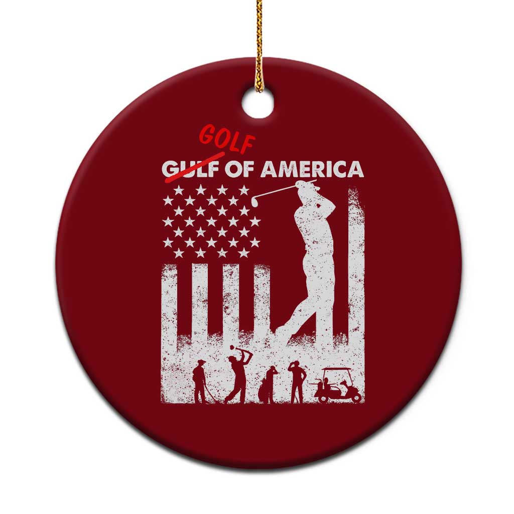 Golf Of America Patriotic USA Flag Ceramic Ornament Funny Golfing Pun American Sports Gift for Patriotic Golfers n Dads TS02 1pc Red Print Your Wear