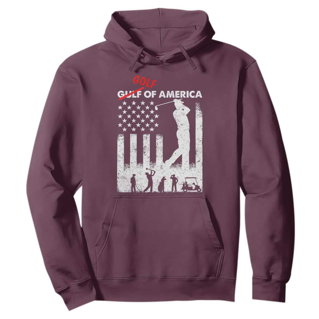 Golf Of America Patriotic USA Flag Hoodie Funny Golfing Pun American Sports Gift for Patriotic Golfers n Dads TS02 Maroon Print Your Wear