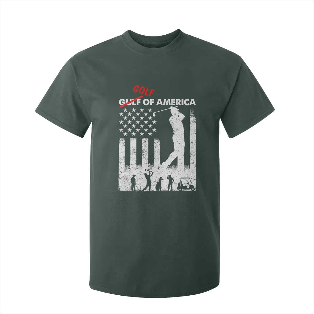 Golf Of America Patriotic USA Flag T Shirt For Kid Funny Golfing Pun American Sports Gift for Patriotic Golfers n Dads TS02 Dark Forest Green Print Your Wear
