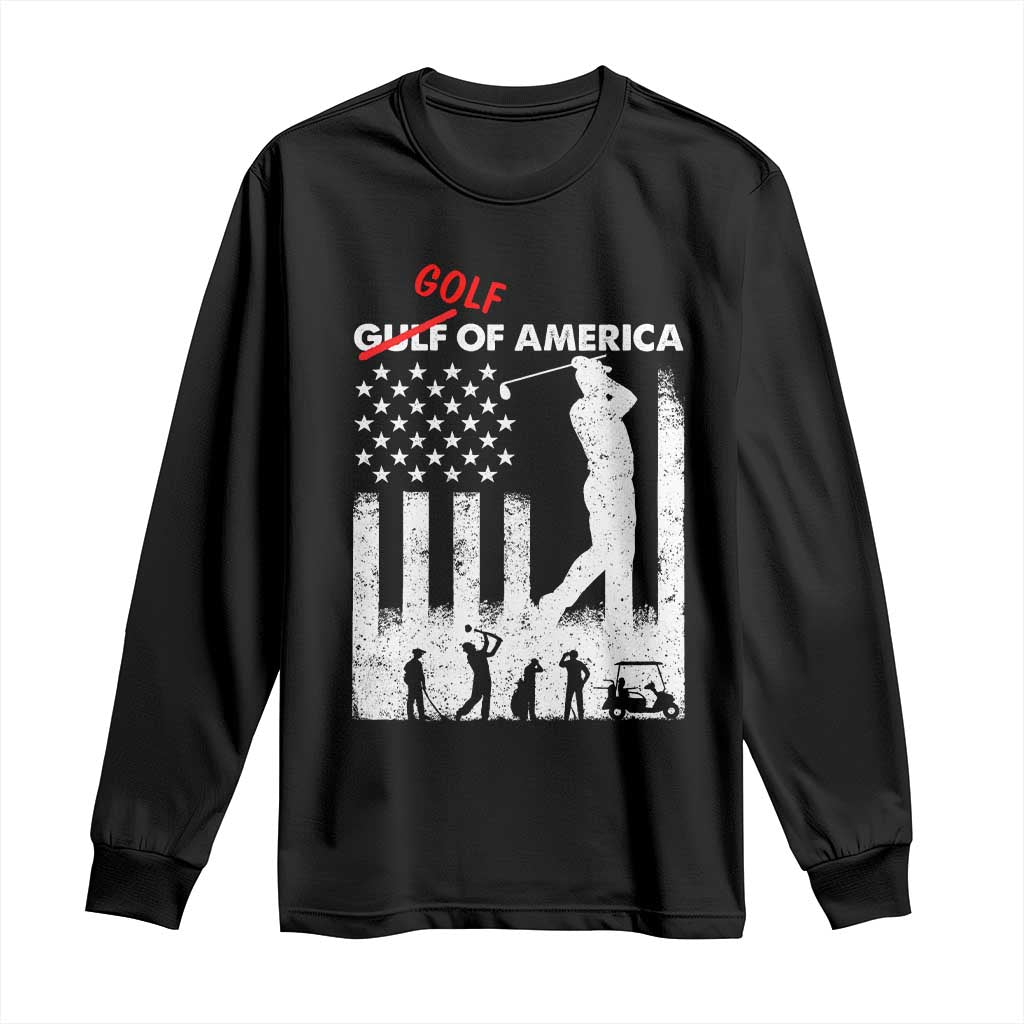 Golf Of America Patriotic USA Flag Long Sleeve Shirt Funny Golfing Pun American Sports Gift for Patriotic Golfers n Dads TS02 Black Print Your Wear