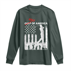 Golf Of America Patriotic USA Flag Long Sleeve Shirt Funny Golfing Pun American Sports Gift for Patriotic Golfers n Dads TS02 Dark Forest Green Print Your Wear