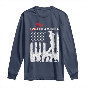Golf Of America Patriotic USA Flag Long Sleeve Shirt Funny Golfing Pun American Sports Gift for Patriotic Golfers n Dads TS02 Navy Print Your Wear