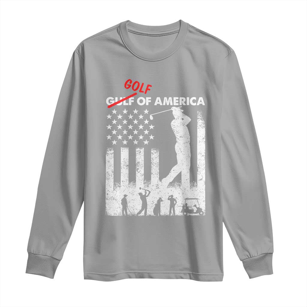 Golf Of America Patriotic USA Flag Long Sleeve Shirt Funny Golfing Pun American Sports Gift for Patriotic Golfers n Dads TS02 Sport Gray Print Your Wear