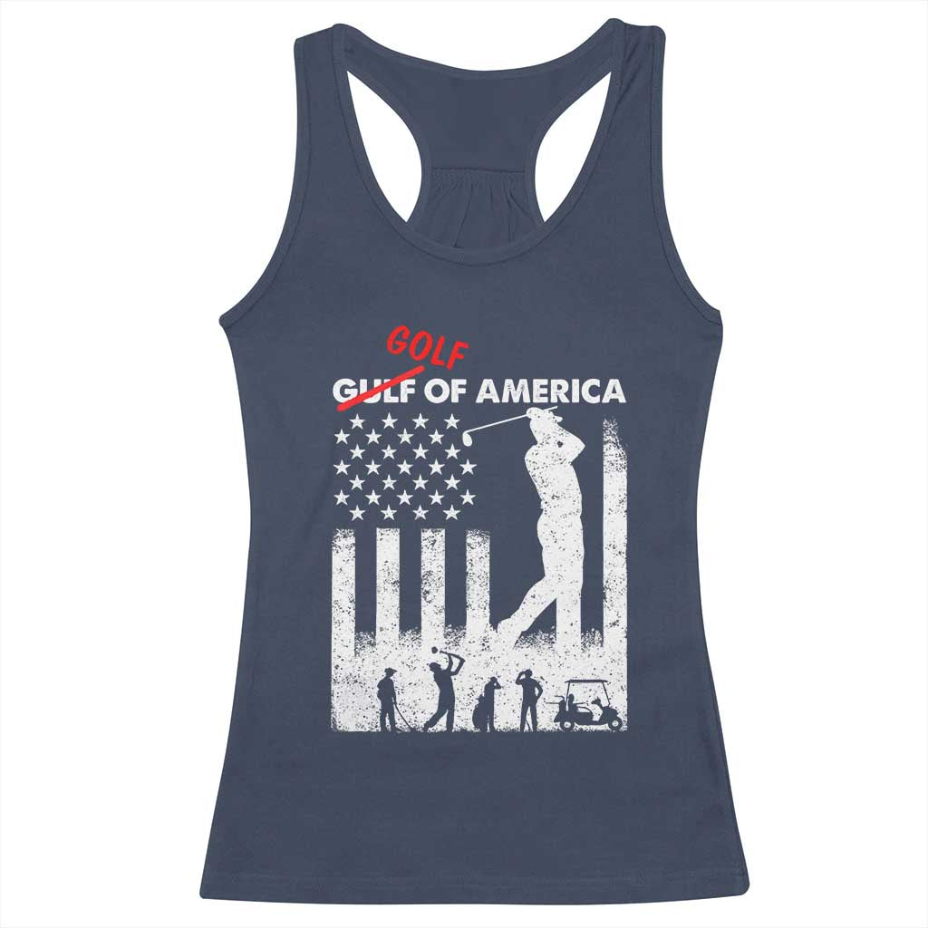 Golf Of America Patriotic USA Flag Racerback Tank Top Funny Golfing Pun American Sports Gift for Patriotic Golfers n Dads TS02 Navy Print Your Wear