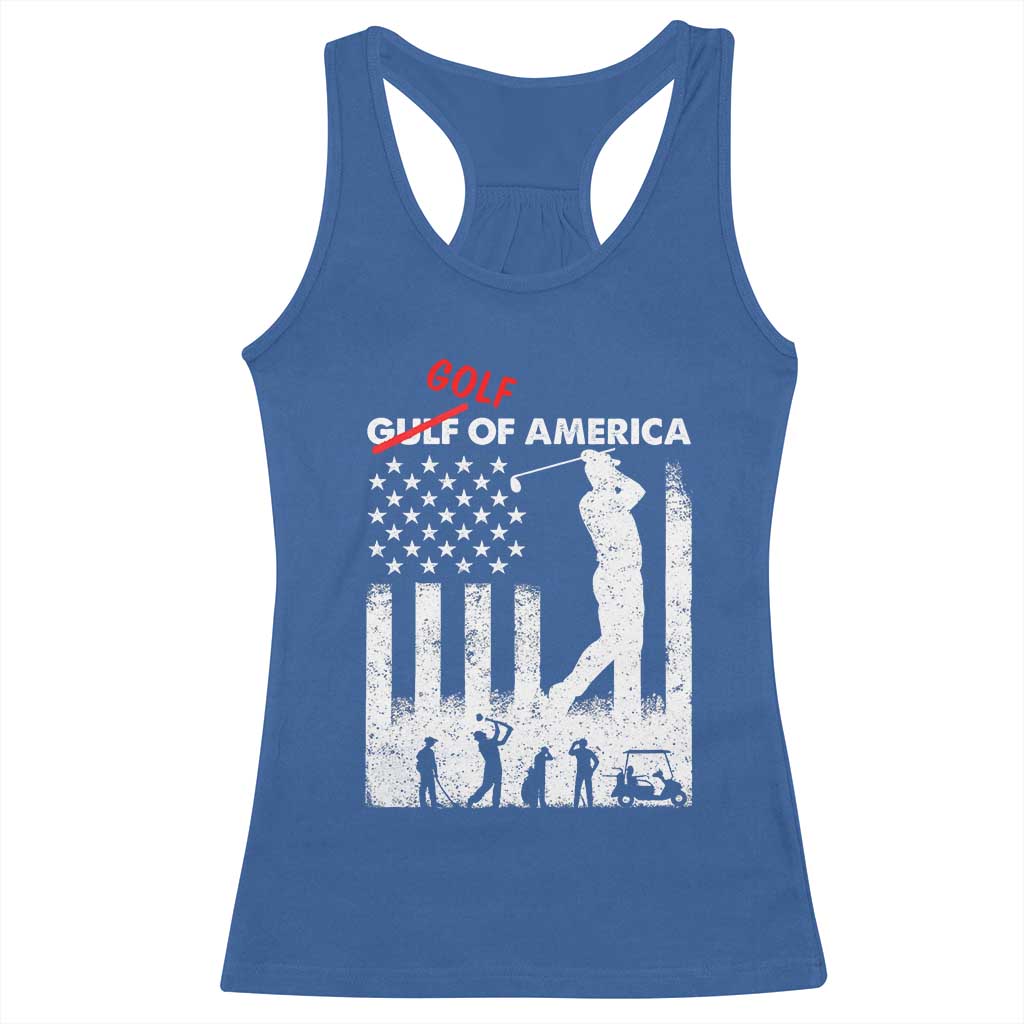 Golf Of America Patriotic USA Flag Racerback Tank Top Funny Golfing Pun American Sports Gift for Patriotic Golfers n Dads TS02 Royal Blue Print Your Wear