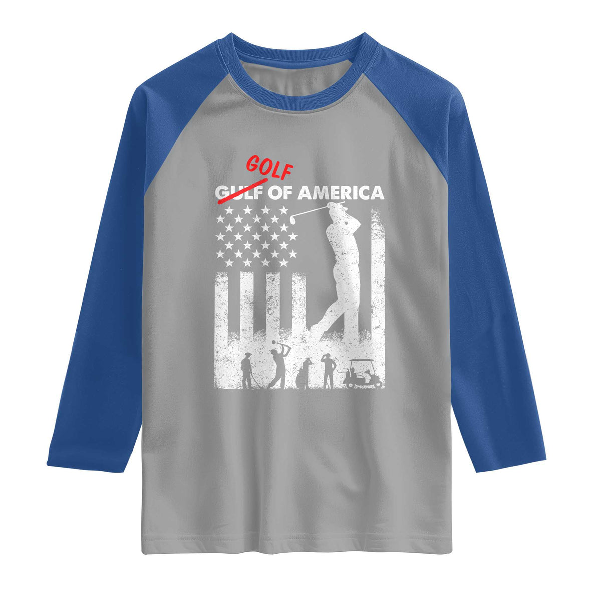 Golf Of America Patriotic USA Flag Raglan Shirt Funny Golfing Pun American Sports Gift for Patriotic Golfers n Dads TS02 Sport Gray Royal Print Your Wear