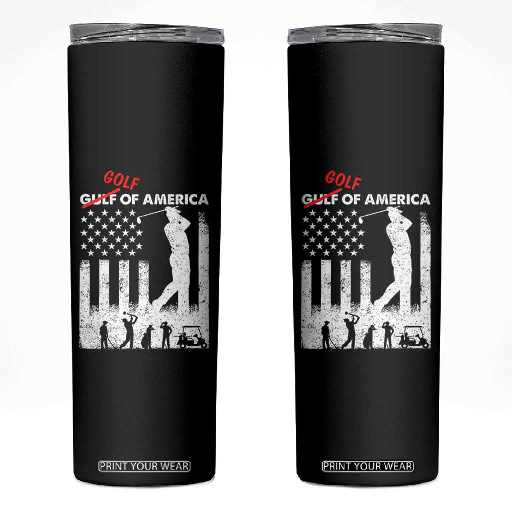 Golf Of America Patriotic USA Flag Skinny Tumbler Funny Golfing Pun American Sports Gift for Patriotic Golfers n Dads TS02 Black Print Your Wear