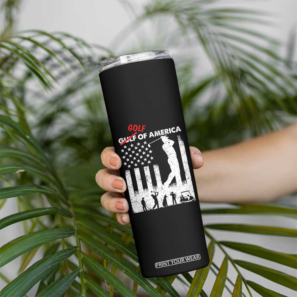 Golf Of America Patriotic USA Flag Skinny Tumbler Funny Golfing Pun American Sports Gift for Patriotic Golfers n Dads TS02 Print Your Wear