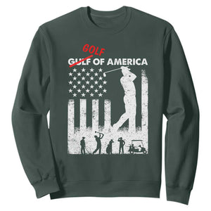 Golf Of America Patriotic USA Flag Sweatshirt Funny Golfing Pun American Sports Gift for Patriotic Golfers n Dads TS02 Dark Forest Green Print Your Wear