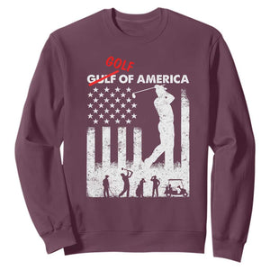 Golf Of America Patriotic USA Flag Sweatshirt Funny Golfing Pun American Sports Gift for Patriotic Golfers n Dads TS02 Maroon Print Your Wear