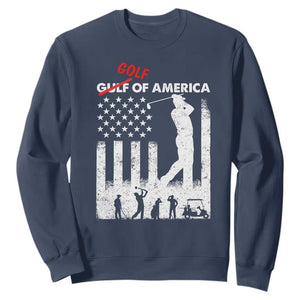 Golf Of America Patriotic USA Flag Sweatshirt Funny Golfing Pun American Sports Gift for Patriotic Golfers n Dads TS02 Navy Print Your Wear
