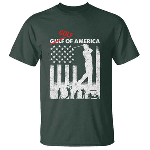 Golf Of America Patriotic USA Flag T Shirt Funny Golfing Pun American Sports Gift for Patriotic Golfers n Dads TS02 Dark Forest Green Print Your Wear