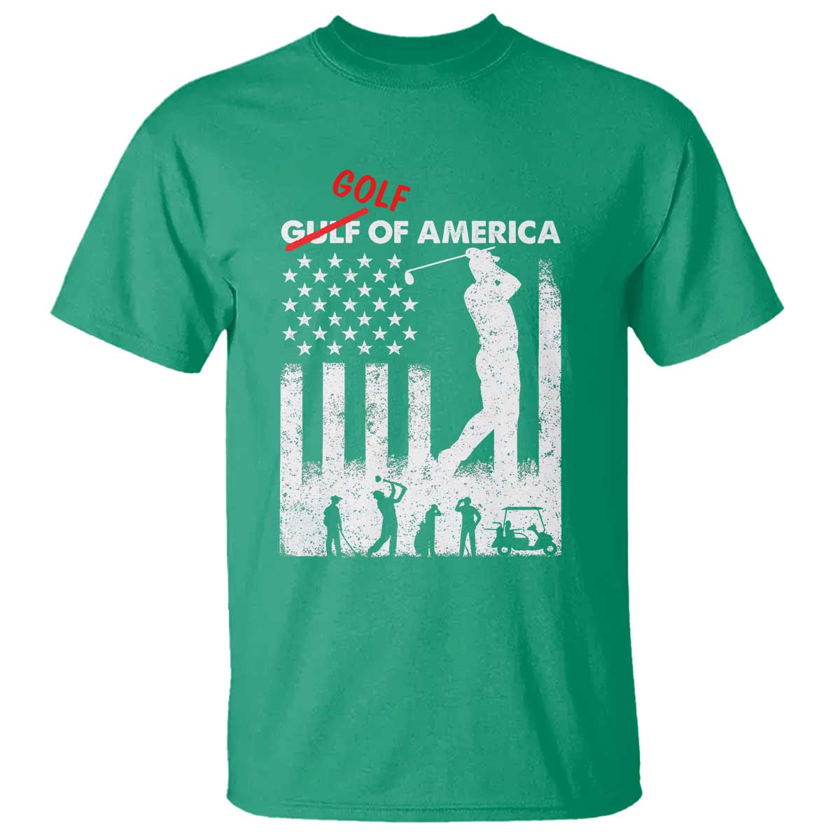 Golf Of America Patriotic USA Flag T Shirt Funny Golfing Pun American Sports Gift for Patriotic Golfers n Dads TS02 Irish Green Print Your Wear