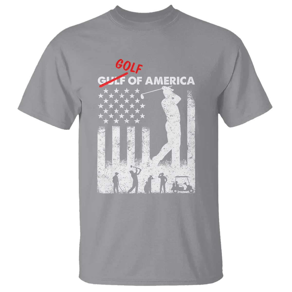 Golf Of America Patriotic USA Flag T Shirt Funny Golfing Pun American Sports Gift for Patriotic Golfers n Dads TS02 Sport Gray Print Your Wear