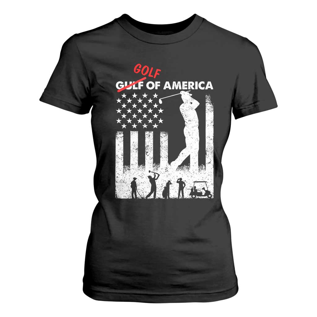 Golf Of America Patriotic USA Flag T Shirt For Women Funny Golfing Pun American Sports Gift for Patriotic Golfers n Dads TS02 Black Print Your Wear