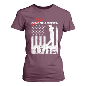 Golf Of America Patriotic USA Flag T Shirt For Women Funny Golfing Pun American Sports Gift for Patriotic Golfers n Dads TS02 Maroon Print Your Wear