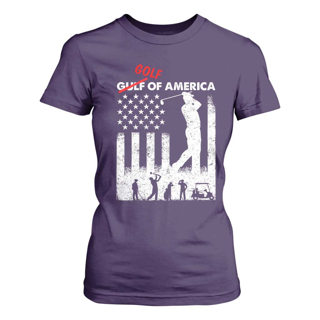 Golf Of America Patriotic USA Flag T Shirt For Women Funny Golfing Pun American Sports Gift for Patriotic Golfers n Dads TS02 Purple Print Your Wear