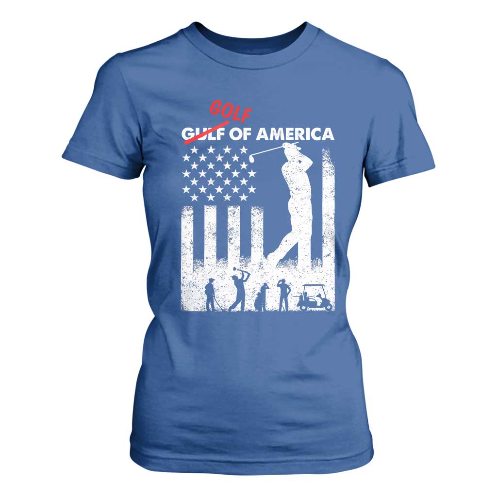 Golf Of America Patriotic USA Flag T Shirt For Women Funny Golfing Pun American Sports Gift for Patriotic Golfers n Dads TS02 Royal Blue Print Your Wear