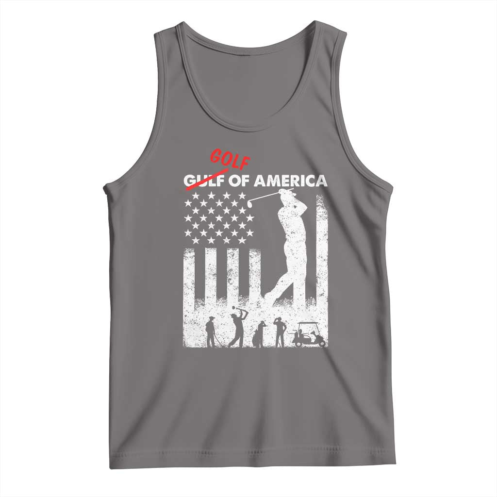 Golf Of America Patriotic USA Flag Tank Top Funny Golfing Pun American Sports Gift for Patriotic Golfers n Dads TS02 Deep Heather Print Your Wear