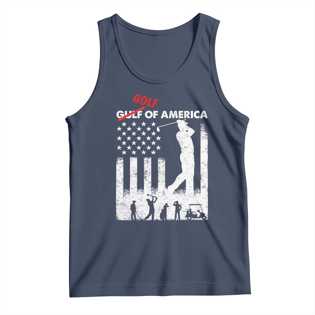 Golf Of America Patriotic USA Flag Tank Top Funny Golfing Pun American Sports Gift for Patriotic Golfers n Dads TS02 Navy Print Your Wear