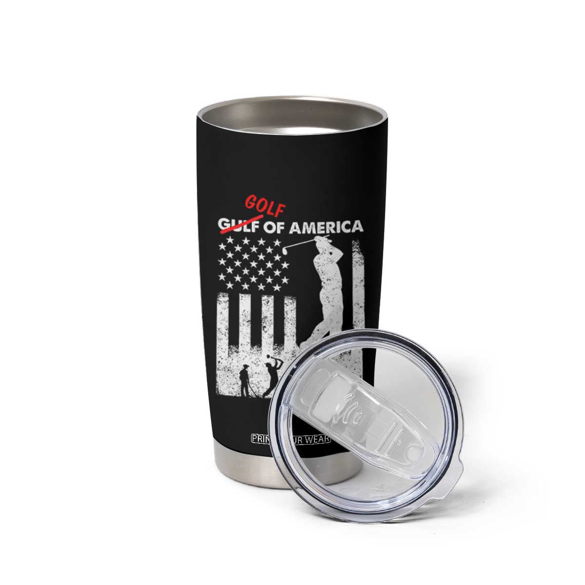 Golf Of America Patriotic USA Flag Tumbler Cup Funny Golfing Pun American Sports Gift for Patriotic Golfers n Dads TS02 Print Your Wear