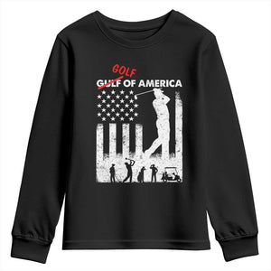 Golf Of America Patriotic USA Flag Youth Sweatshirt Funny Golfing Pun American Sports Gift for Patriotic Golfers n Dads TS02 Black Print Your Wear