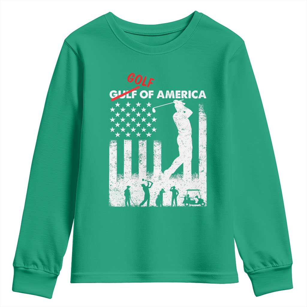 Golf Of America Patriotic USA Flag Youth Sweatshirt Funny Golfing Pun American Sports Gift for Patriotic Golfers n Dads TS02 Irish Green Print Your Wear