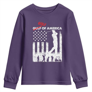 Golf Of America Patriotic USA Flag Youth Sweatshirt Funny Golfing Pun American Sports Gift for Patriotic Golfers n Dads TS02 Purple Print Your Wear