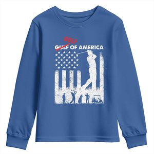 Golf Of America Patriotic USA Flag Youth Sweatshirt Funny Golfing Pun American Sports Gift for Patriotic Golfers n Dads TS02 Royal Blue Print Your Wear