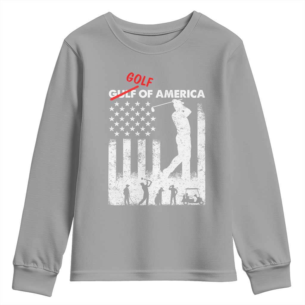 Golf Of America Patriotic USA Flag Youth Sweatshirt Funny Golfing Pun American Sports Gift for Patriotic Golfers n Dads TS02 Sport Gray Print Your Wear