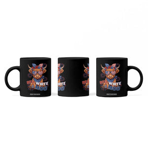 Red White and Moo Funny Patriotic Highland Cow Coffee Mug Cute American Flag Sunglasses and Bandana Summer Fireworks TS02 Print Your Wear