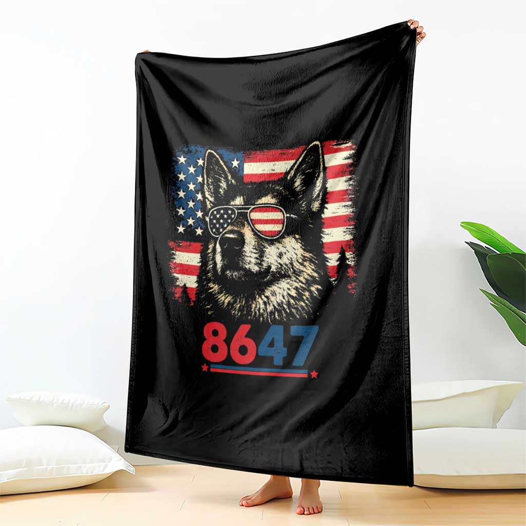 Vintage Patriotic German Shepherd 1776 Graphic Throw Blanket American Flag Sunglasses Cool Dog 4th of July Distressed TS02 Print Your Wear