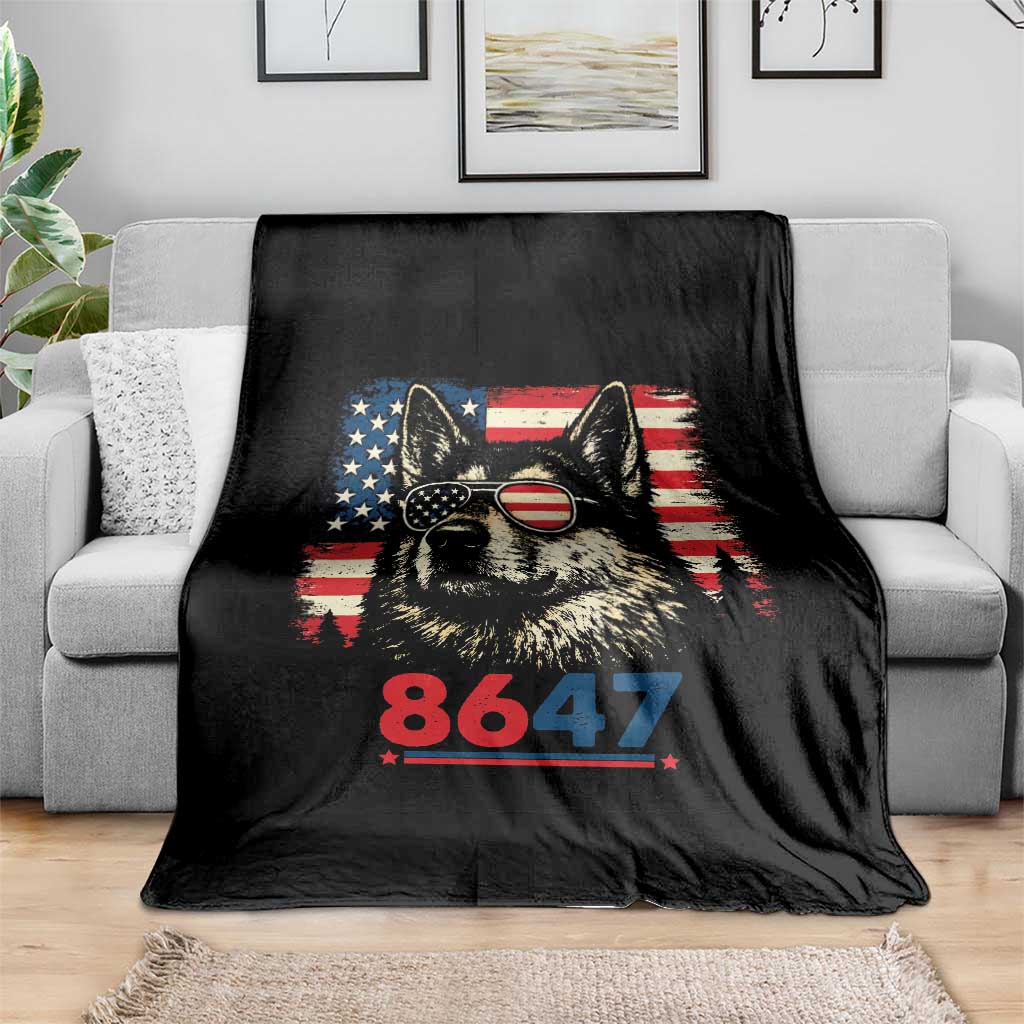 Vintage Patriotic German Shepherd 1776 Graphic Throw Blanket American Flag Sunglasses Cool Dog 4th of July Distressed TS02 Print Your Wear