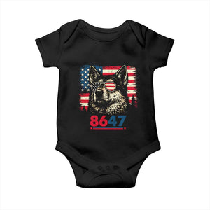 Vintage Patriotic German Shepherd 1776 Graphic Baby Onesie American Flag Sunglasses Cool Dog 4th of July Distressed TS02 Black Print Your Wear