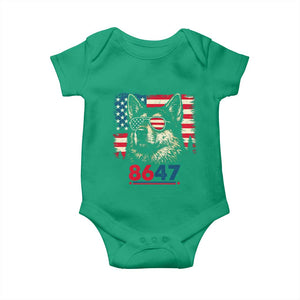 Vintage Patriotic German Shepherd 1776 Graphic Baby Onesie American Flag Sunglasses Cool Dog 4th of July Distressed TS02 Irish Green Print Your Wear